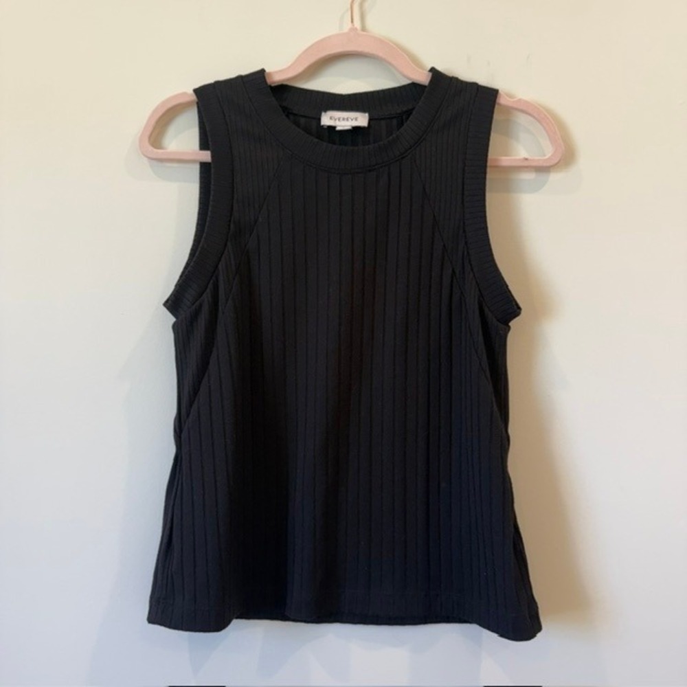 Evereve Ribbed Tank Top Set of 3 | Black, Coral, White | Size S - Picture 14 of 16